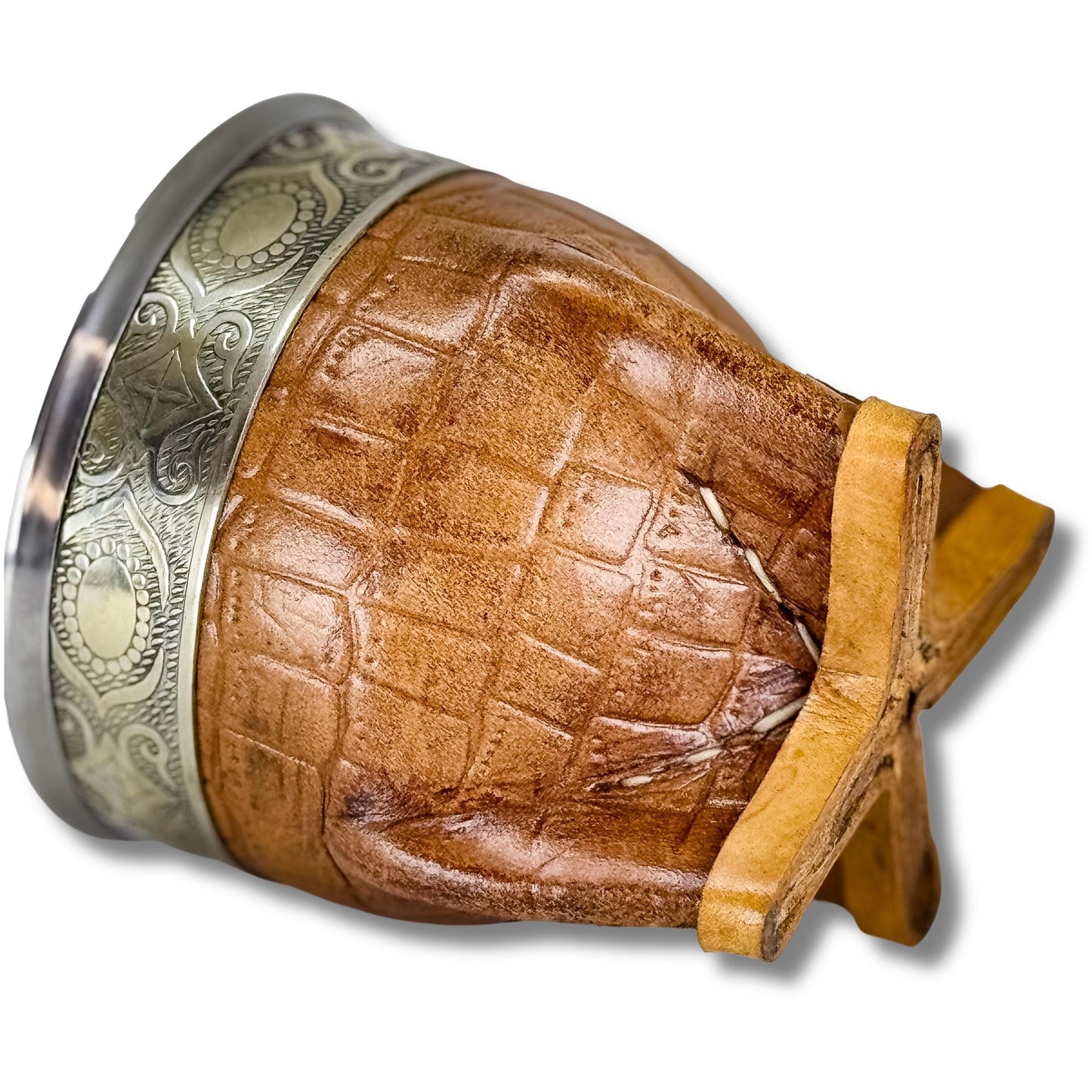 Imperial Mate Gourd with Croco Leather - Argentinian Mate Cup for Yerba Mate