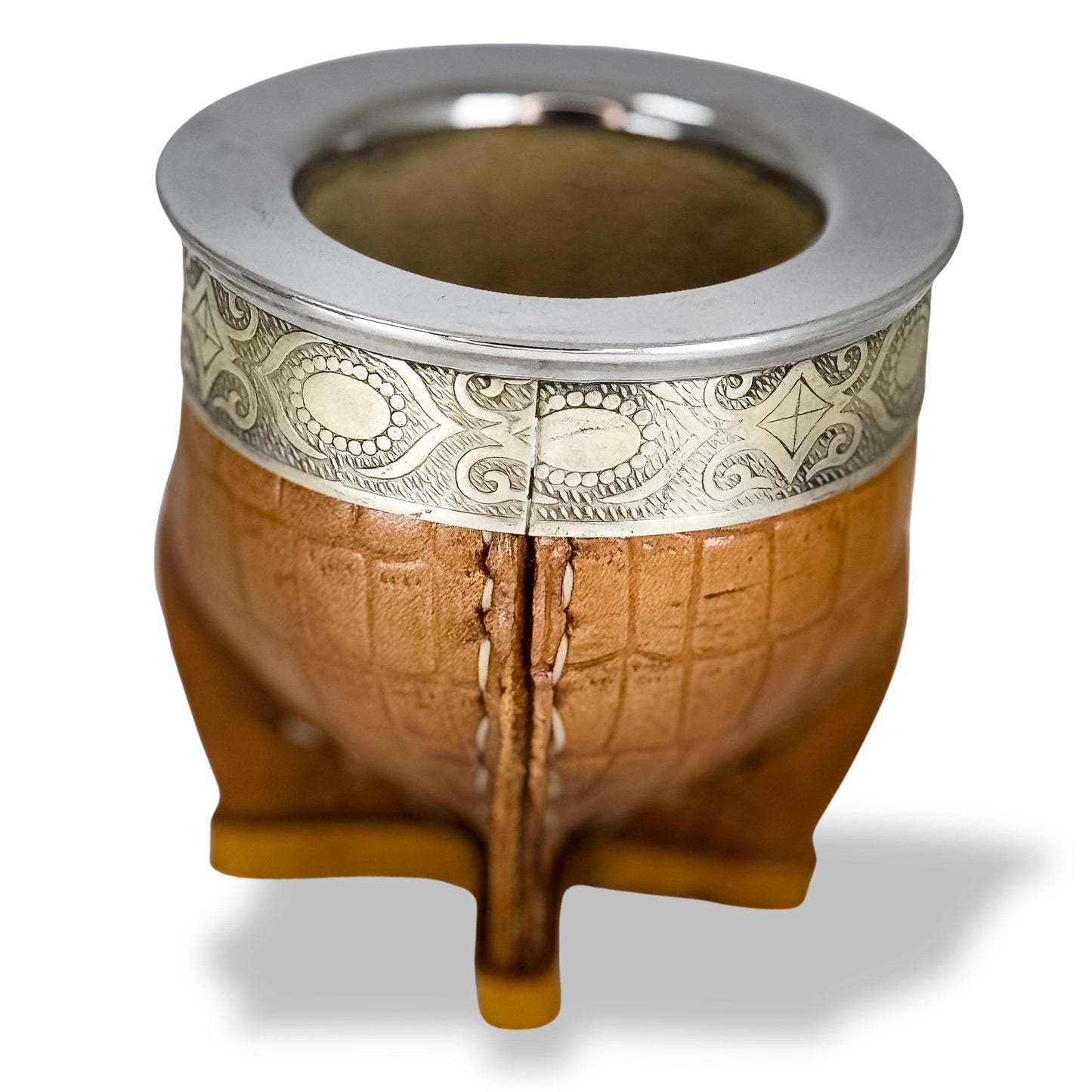 Imperial Mate Gourd with Croco Leather - Argentinian Mate Cup for Yerba Mate