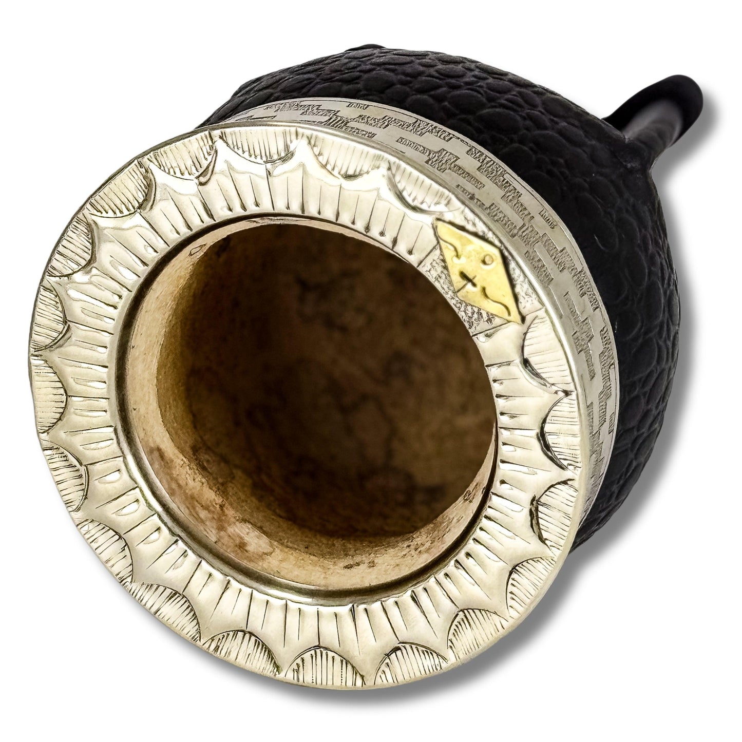Imperial Mate Gourd with Chiseled Virola Alpaca - Argentinian Mate Cup for Yerba Mate