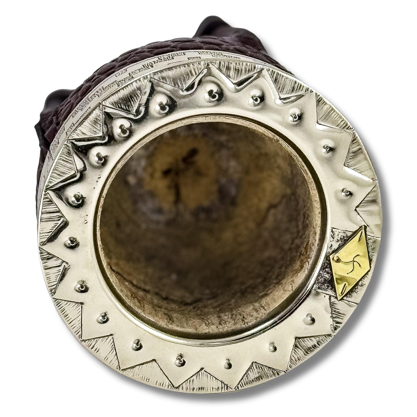Imperial Mate Gourd with Chiseled Virola Alpaca - Argentinian Mate Cup for Yerba Mate