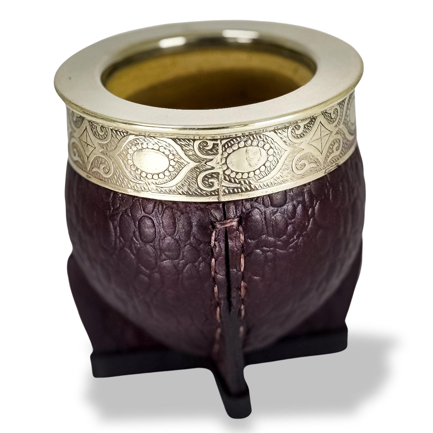 Imperial Mate Gourd with Croco Leather - Argentinian Mate Cup for Yerba Mate