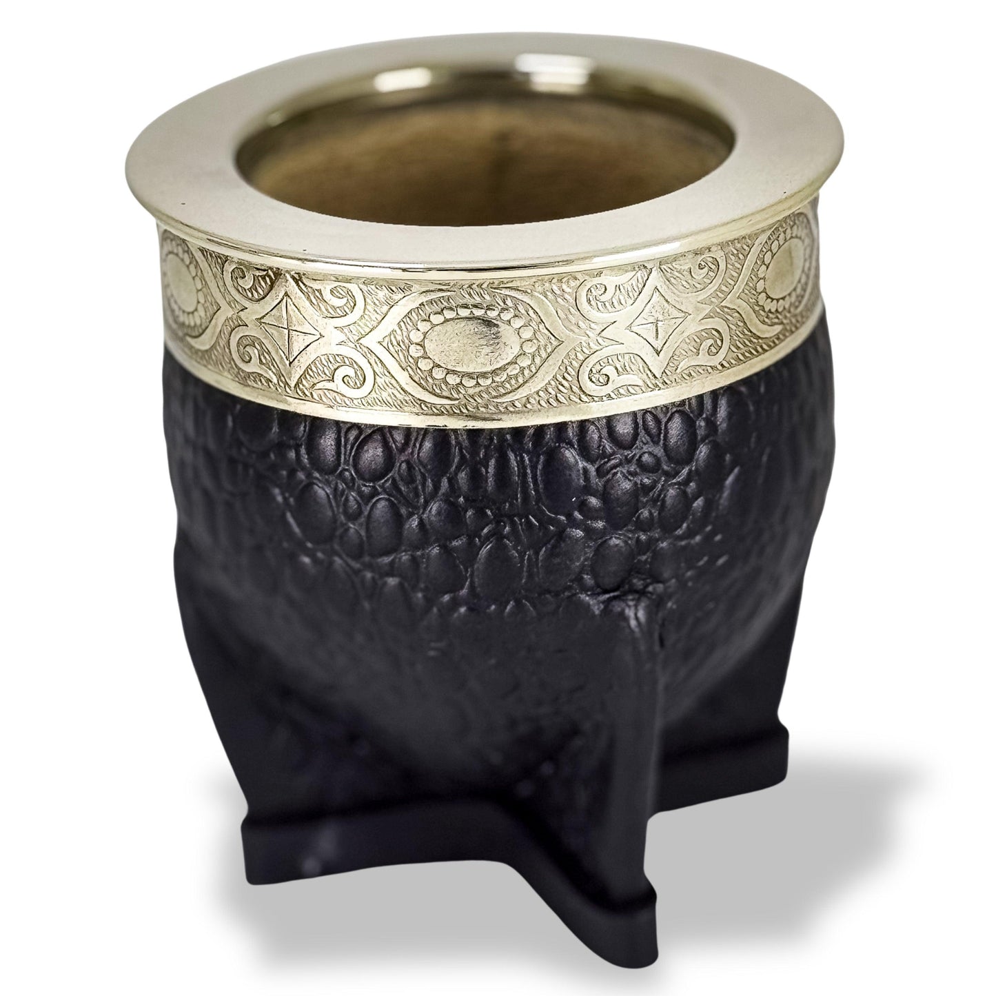 Imperial Mate Gourd with Croco Leather - Argentinian Mate Cup for Yerba Mate