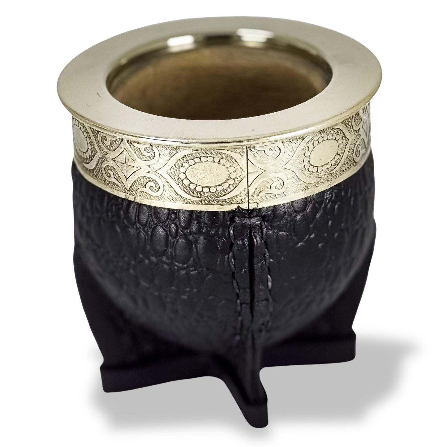 Imperial Mate Gourd with Croco Leather - Argentinian Mate Cup for Yerba Mate