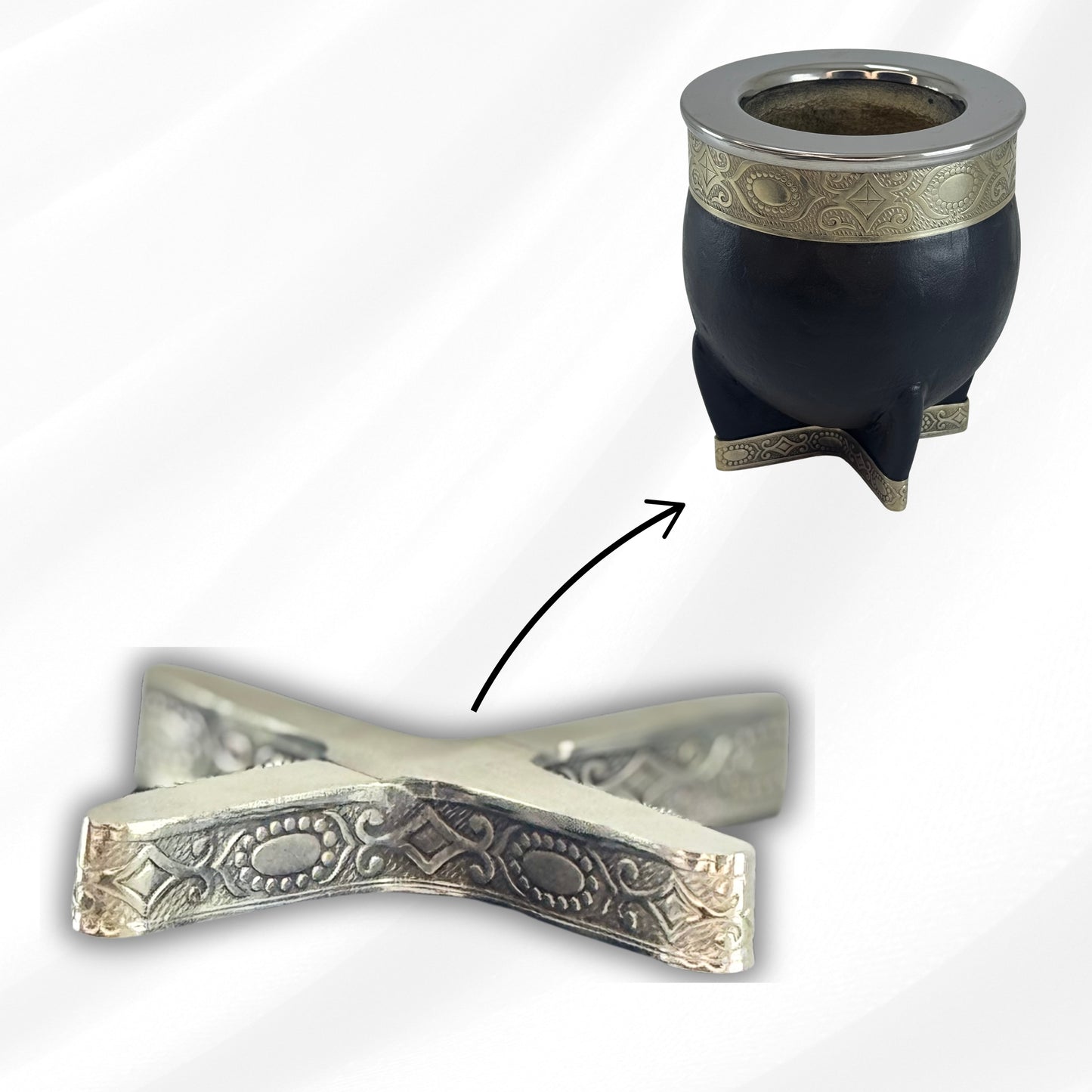 Imperial Mate Flowers Leather - Argentinian Mate Cup for Yerba Mate