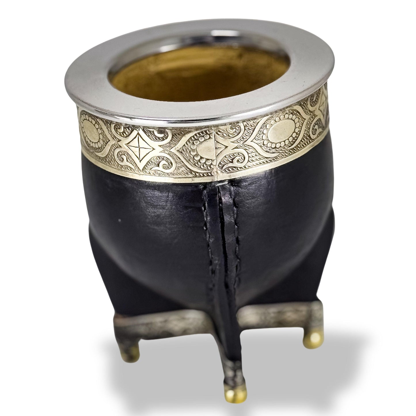 Imperial Mate Gourd with Alpaca Attachment and Bronze Balls - Argentinian Mate Cup for Yerba Mate