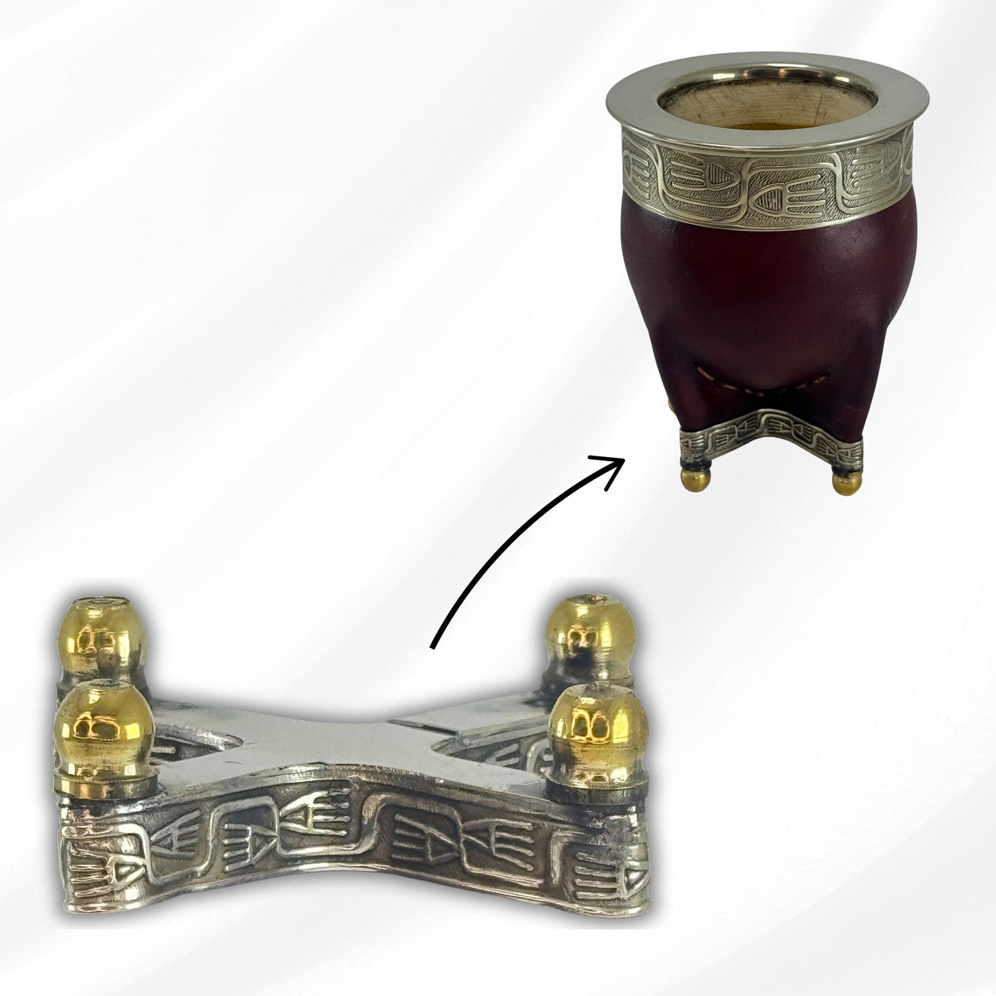 Imperial Mate Flowers Leather - Argentinian Mate Cup for Yerba Mate