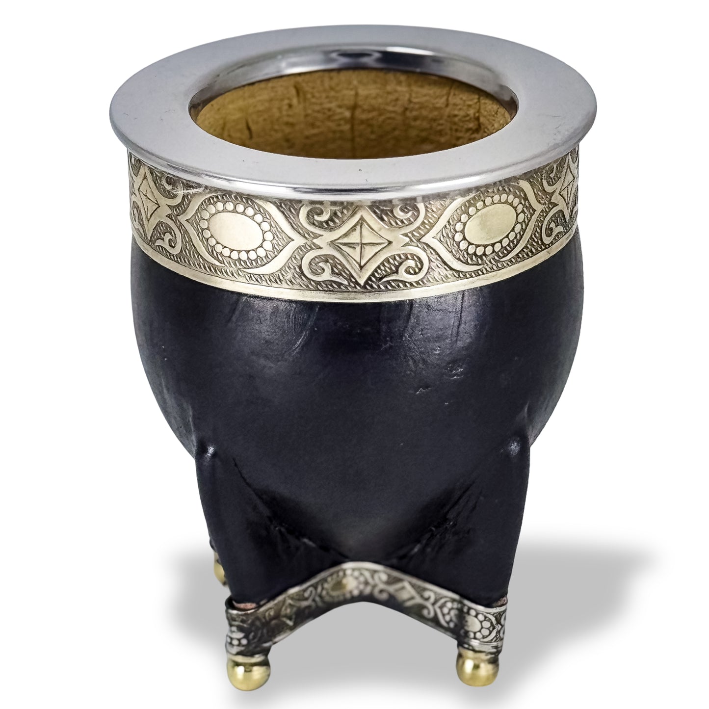 Imperial Mate Gourd with Alpaca Attachment and Bronze Balls - Argentinian Mate Cup for Yerba Mate