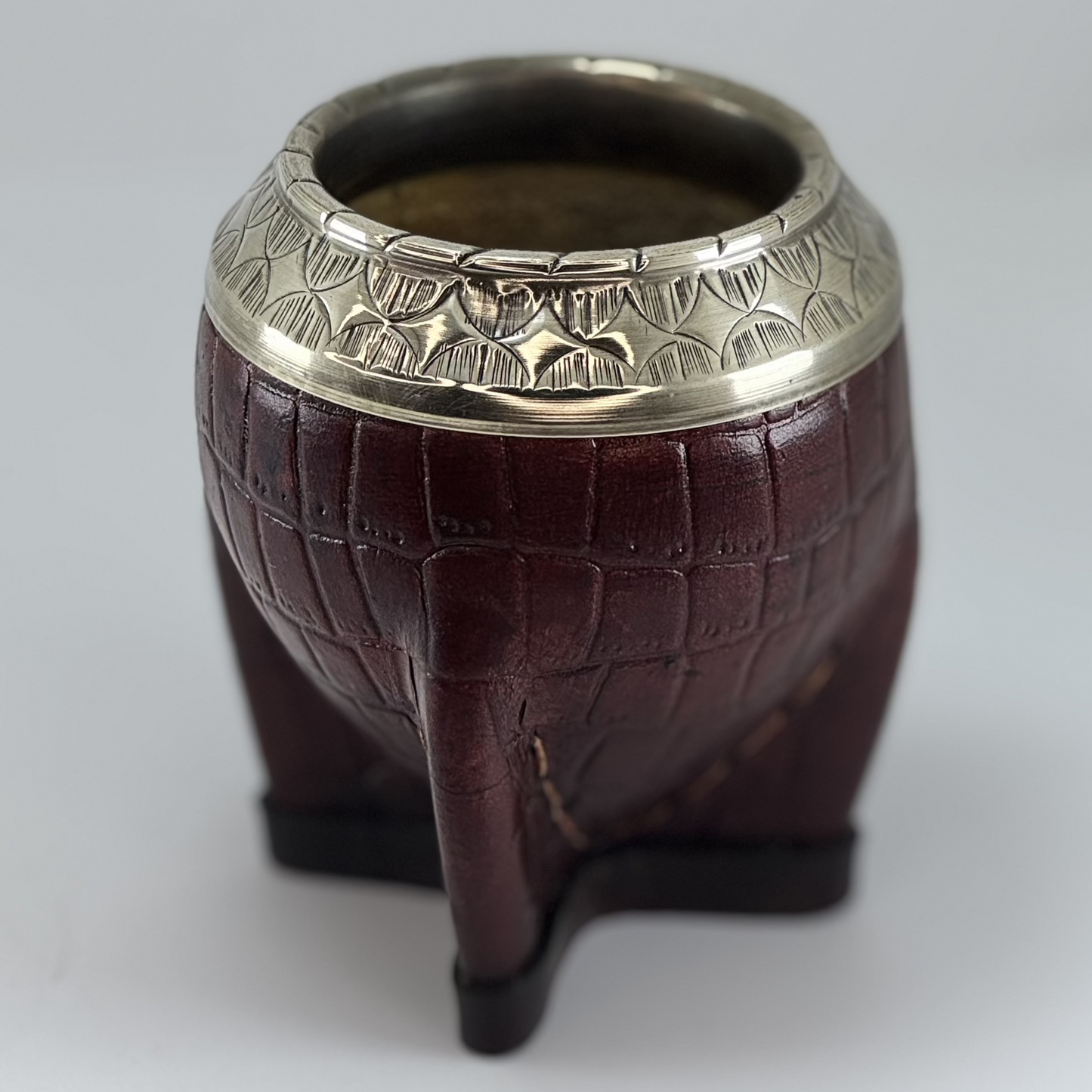 Torpedo Mate with Croco Leather - Argentinian Mate Cup for Yerba Mate