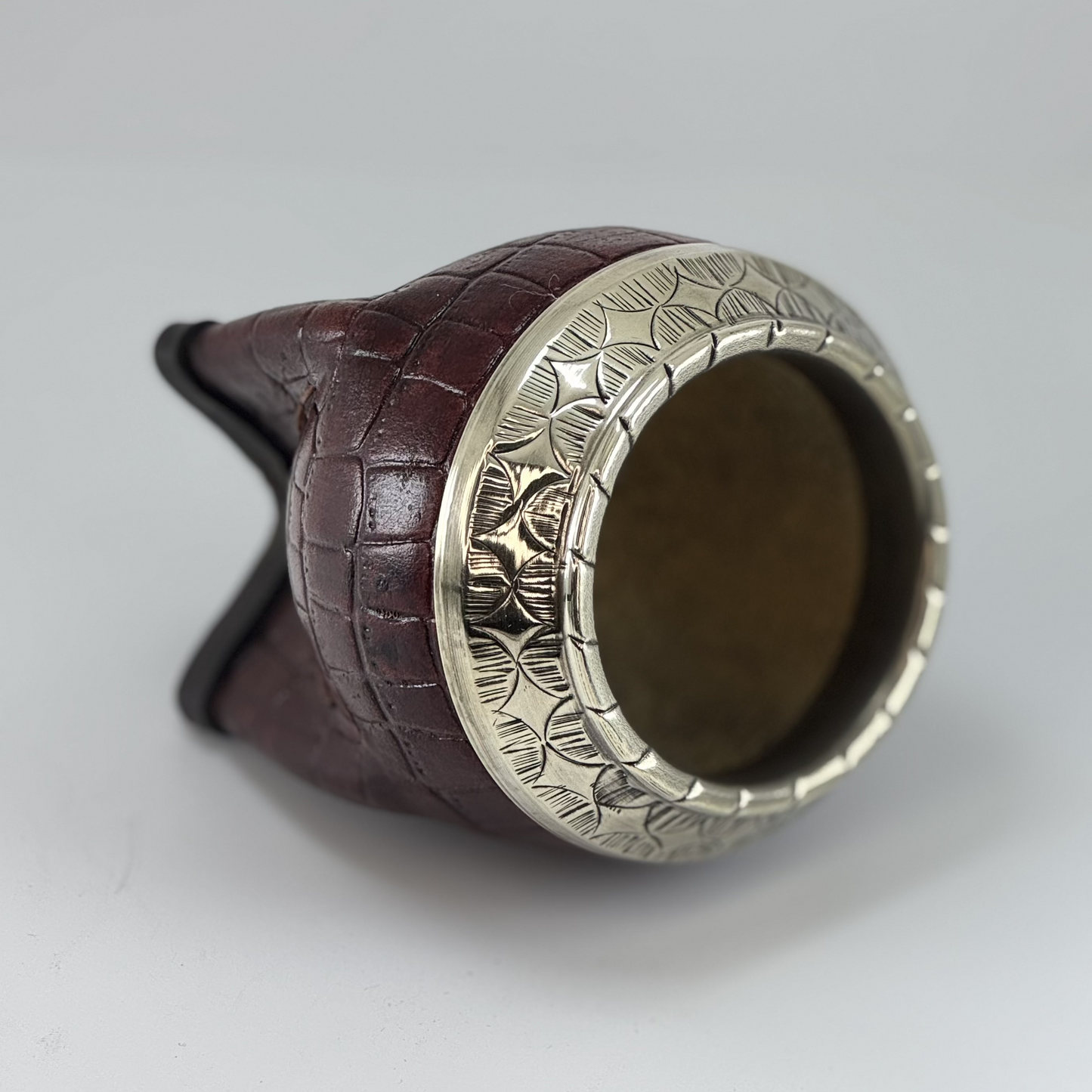 Torpedo Mate with Croco Leather - Argentinian Mate Cup for Yerba Mate