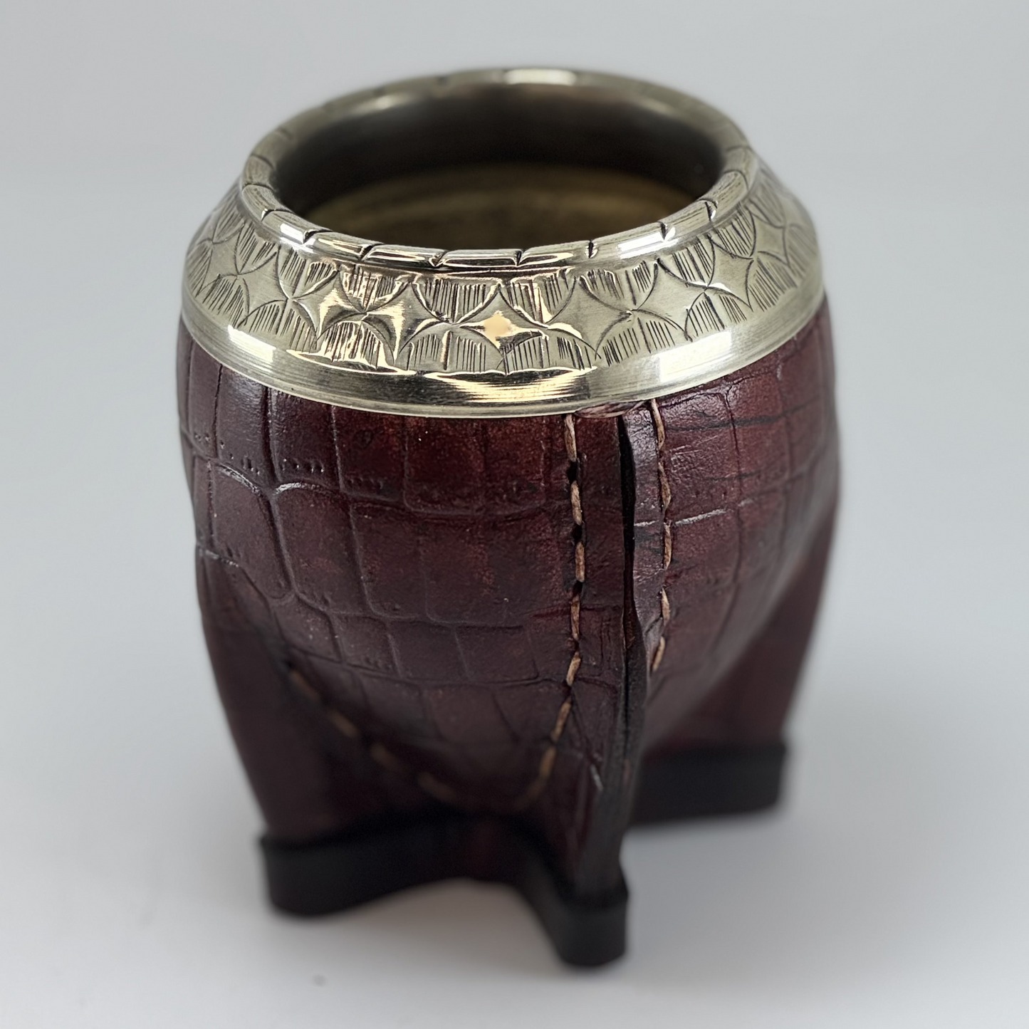Torpedo Mate with Croco Leather - Argentinian Mate Cup for Yerba Mate
