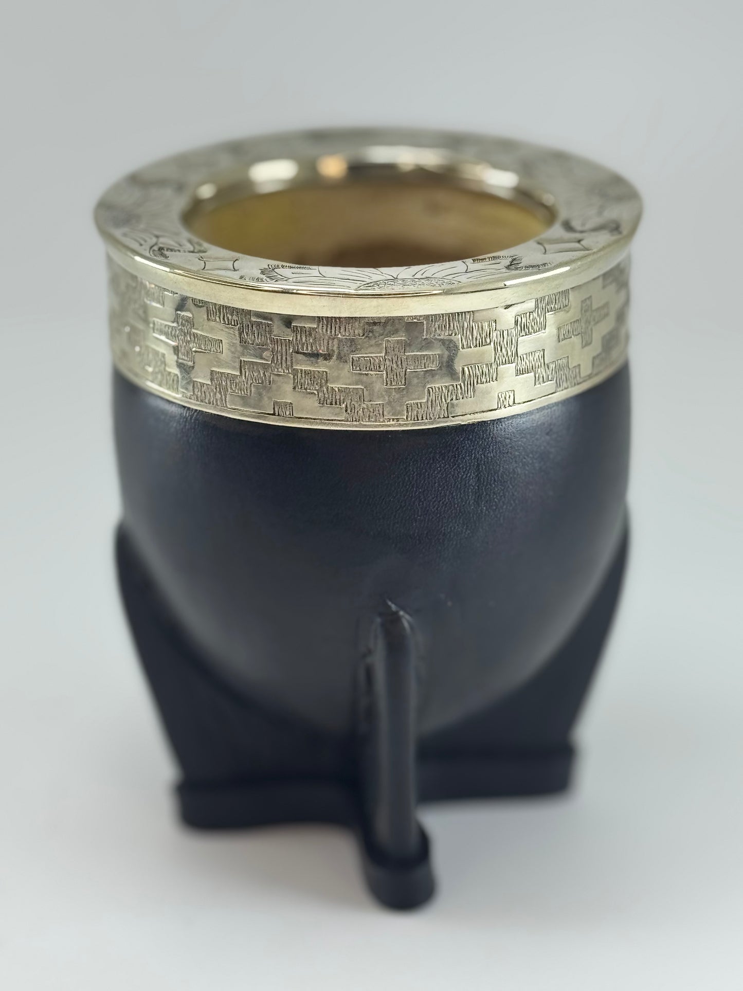 Imperial Chiseled Gourd - Alpaca (German Silver) Virola - Argentinian Mate Cup for Yerba Mate