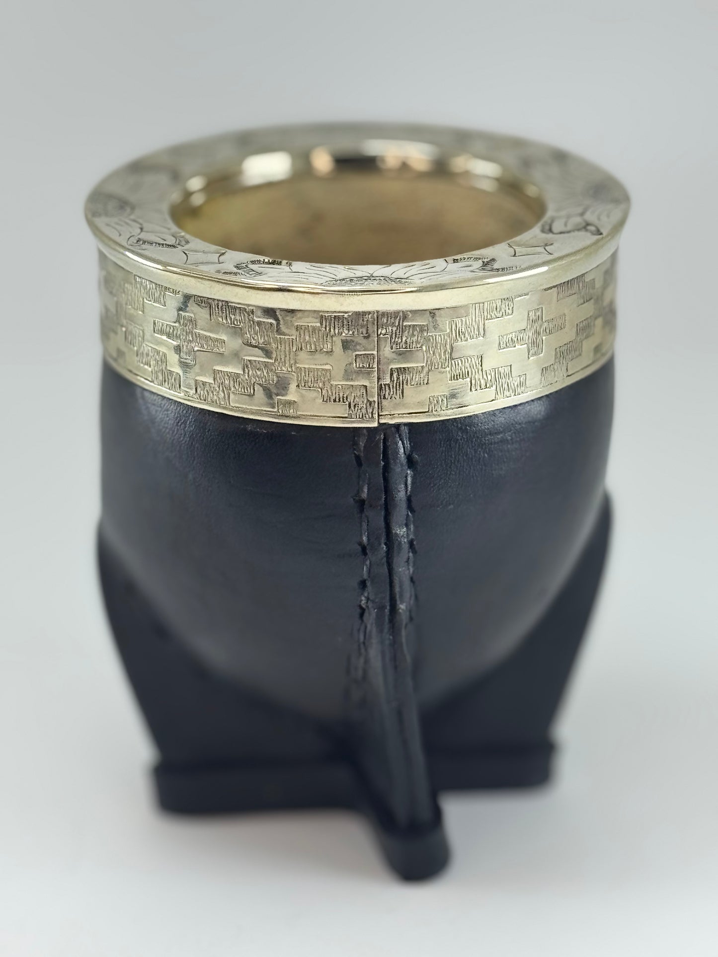 Imperial Chiseled Gourd - Alpaca (German Silver) Virola - Argentinian Mate Cup for Yerba Mate