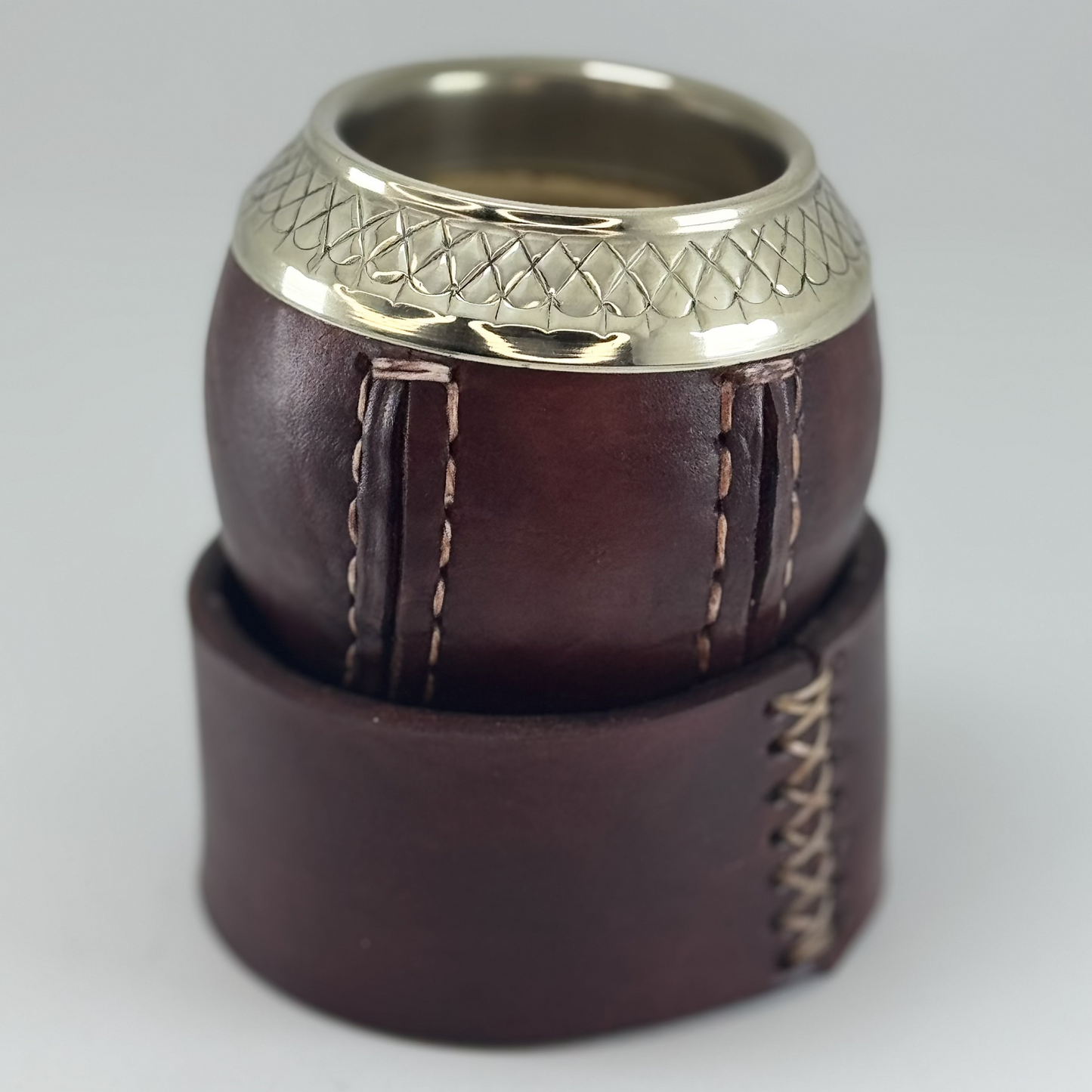 Torpedo Mate with Leather Stand - Argentinian Mate Cup for Yerba Mate