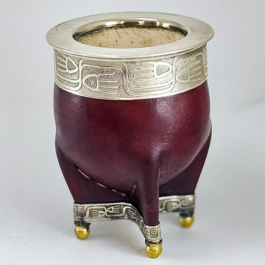 Imperial Mate Gourd with Bronze and Alpaca Base - Argentinian Mate Cup for Yerba Mate