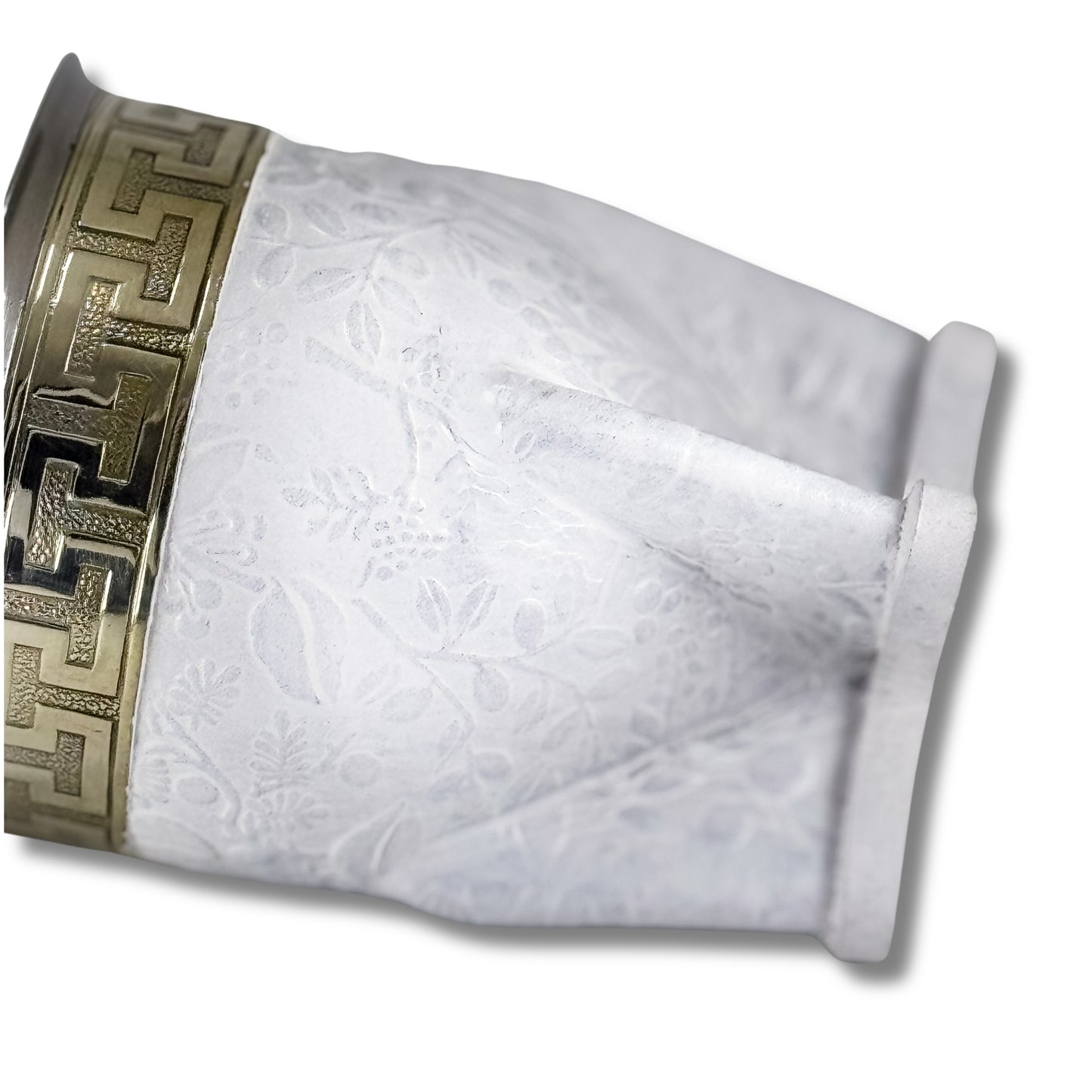 Mate gourd imperial with white colour and flower type leather fully customizable