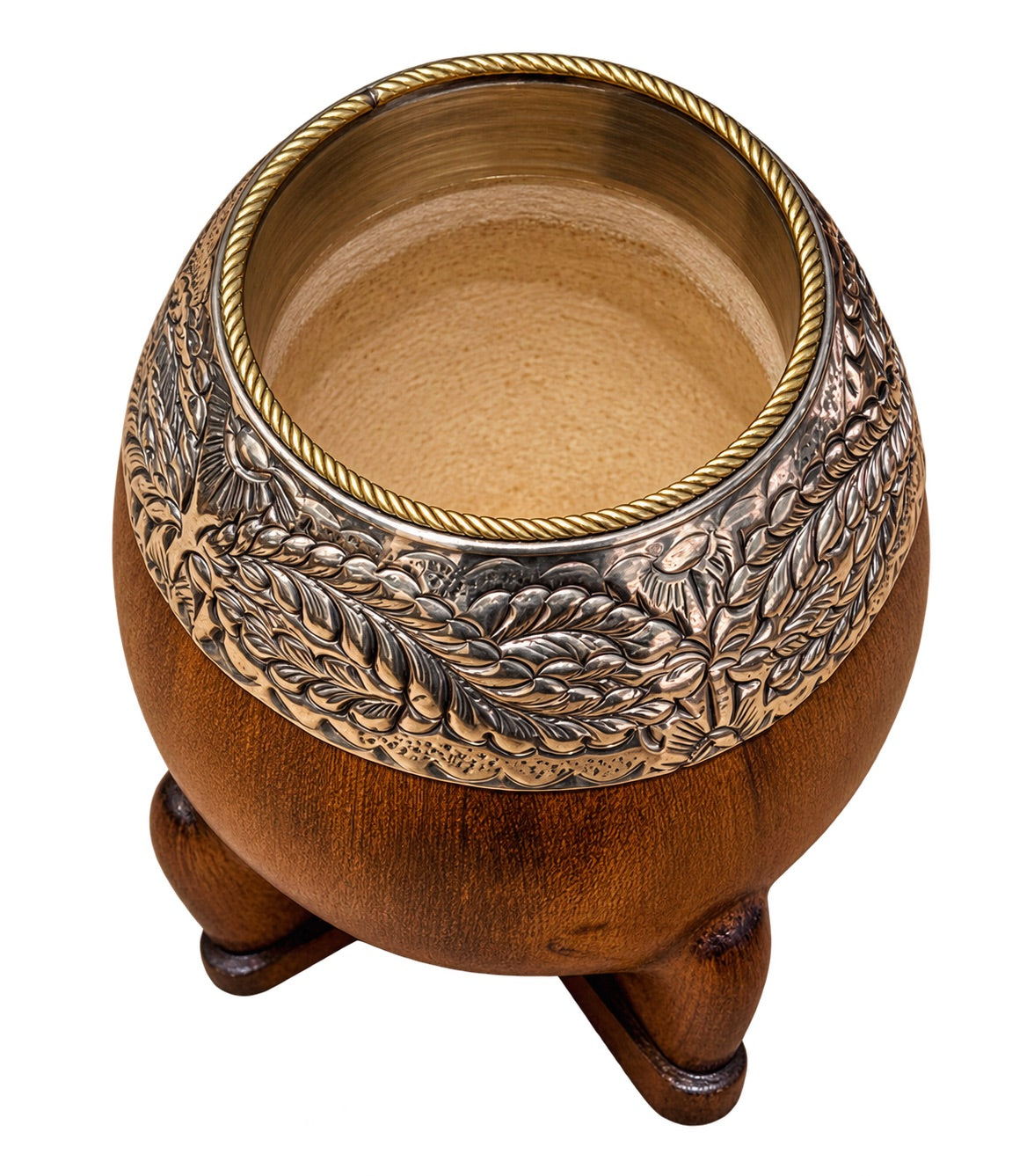 Torpedo Mate with Chiseled Joyero Orfebre Virola - Messi Gourd - Aged Brown