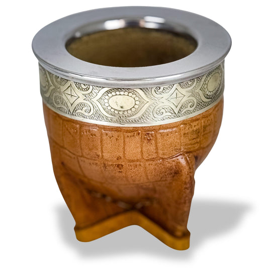 Imperial Mate Gourd with Croco Leather - Argentinian Mate Cup for Yerba Mate