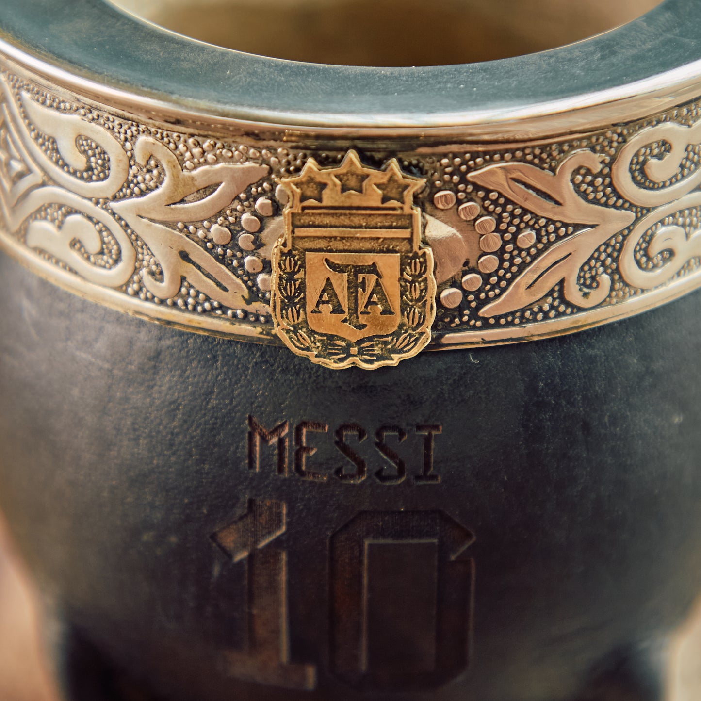 Argentinian Mate Cup for Yerba Mate - Argentina Messi 10 + straw