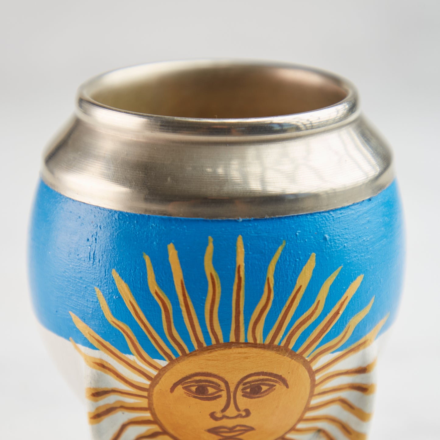 Argentinian Mate Cup for Yerba Mate - Argentina flag + straw