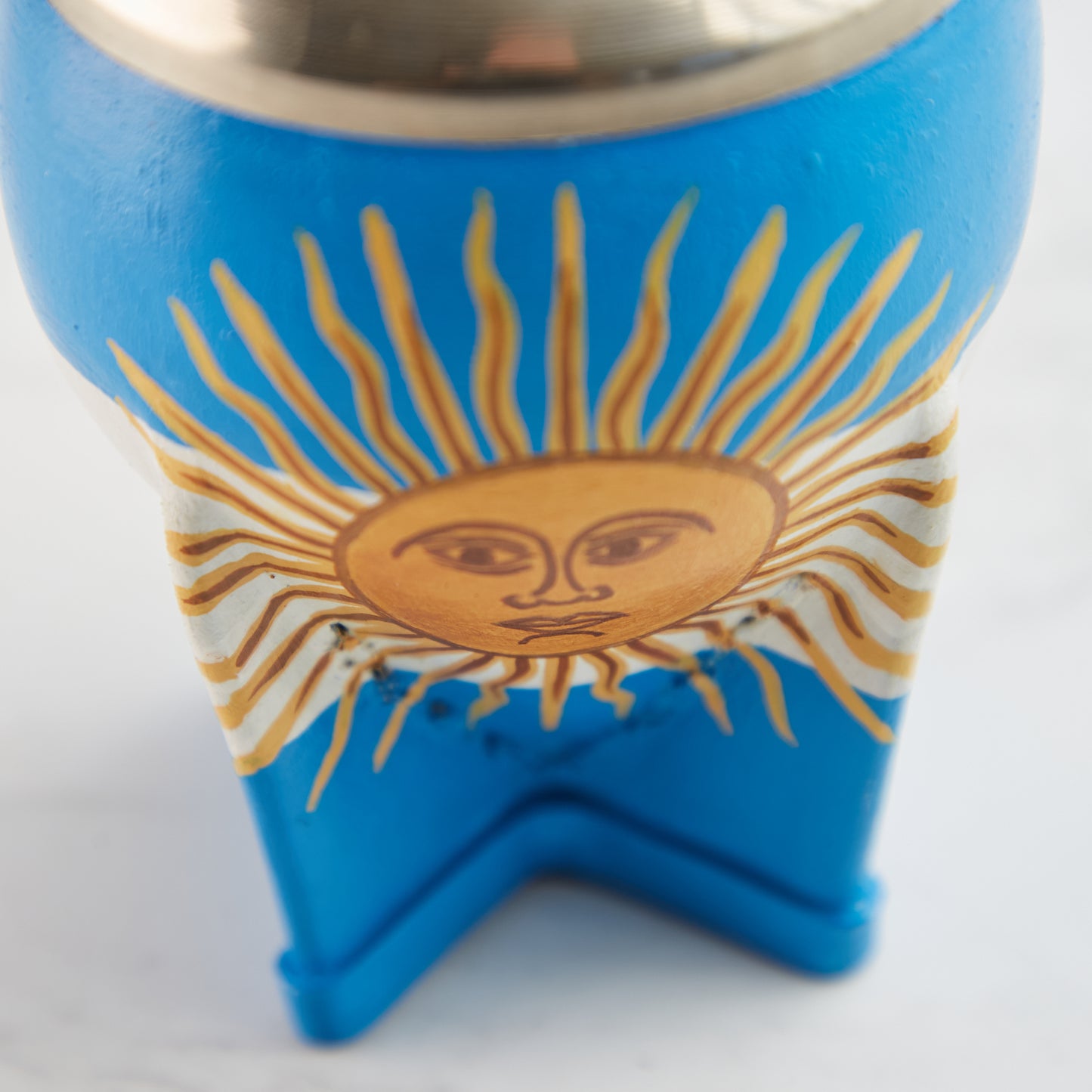 Argentinian Mate Cup for Yerba Mate - Argentina flag + straw