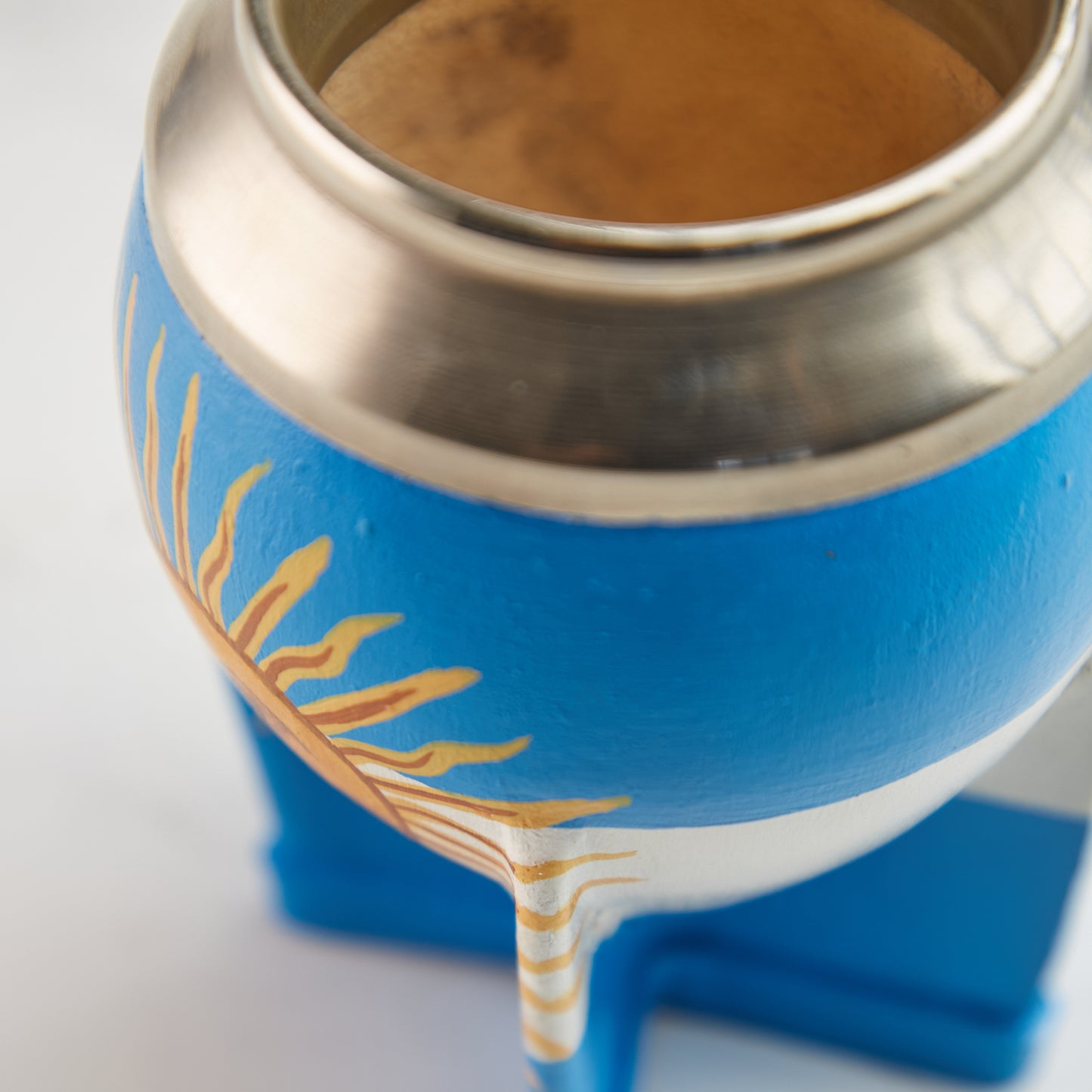 Argentinian Mate Cup for Yerba Mate - Argentina flag + straw