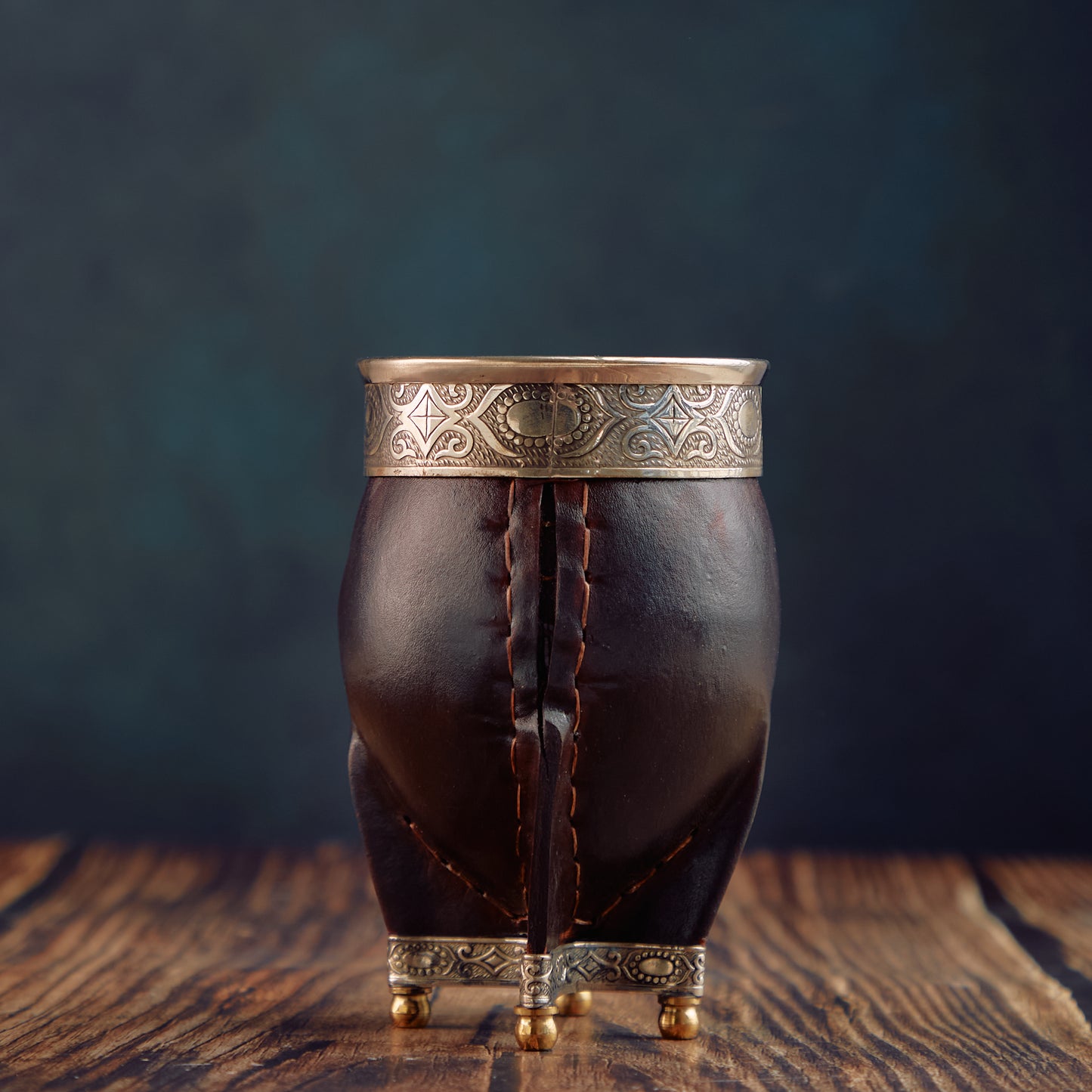 Argentinian Mate Cup for Yerba Mate - Imperial mate gourd with Alpaca and bronze base + straw