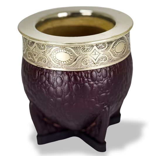 Imperial Mate Gourd with Croco Leather - Argentinian Mate Cup for Yerba Mate