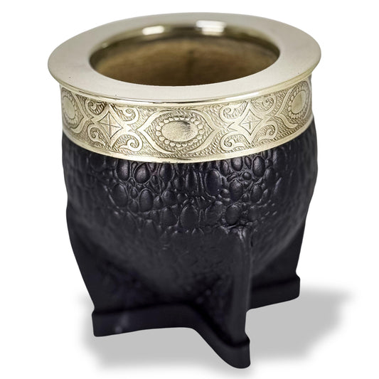 Imperial Mate Gourd with Croco Leather - Argentinian Mate Cup for Yerba Mate