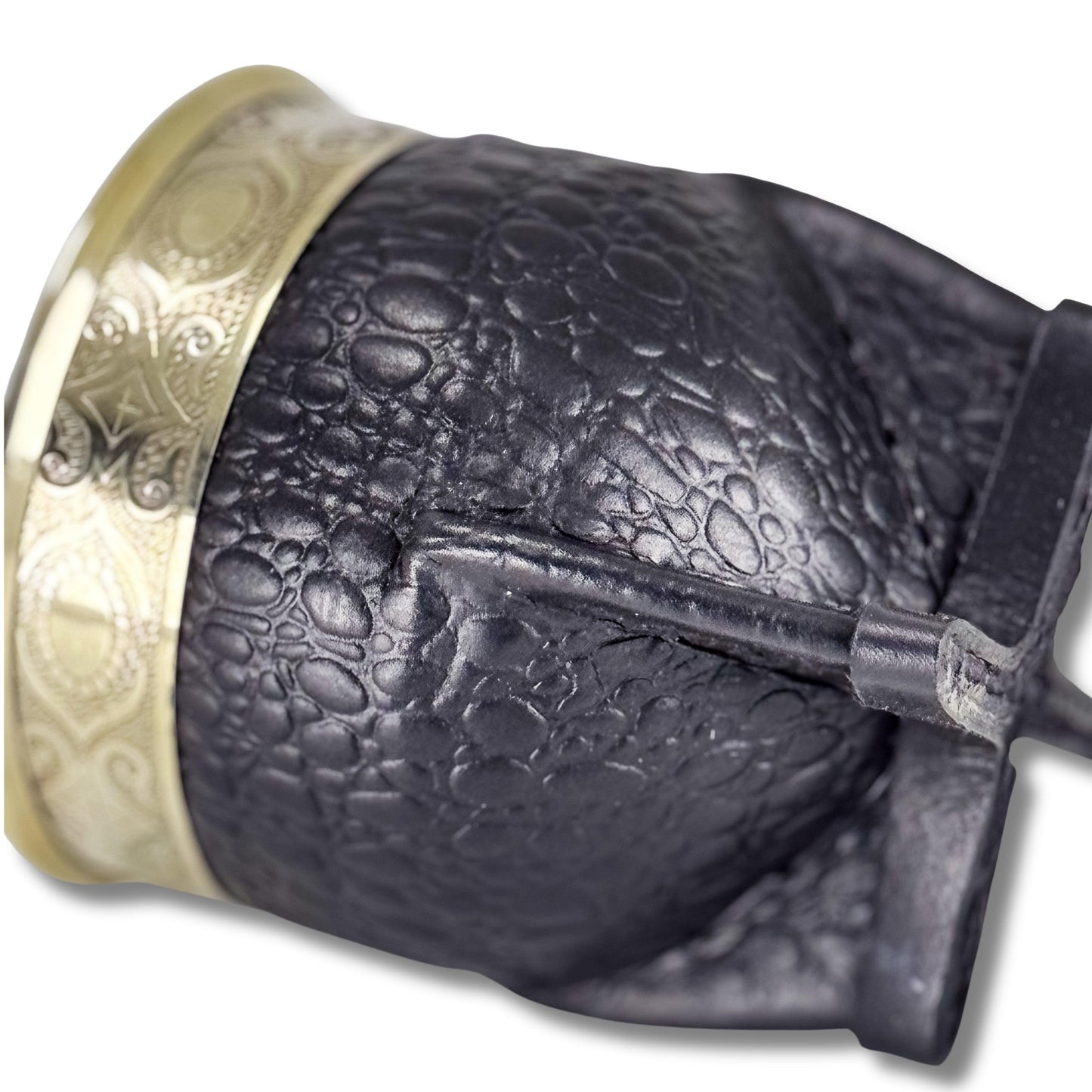 Imperial Mate Gourd with Croco Leather - Argentinian Mate Cup for Yerba Mate