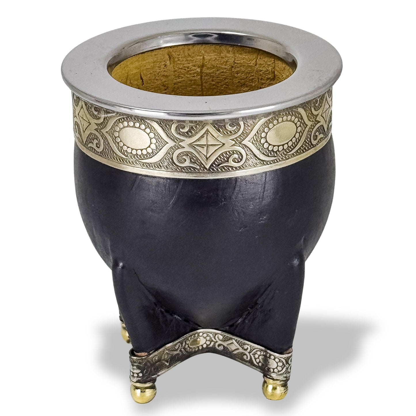Imperial Mate Gourd with Alpaca Attachment and Bronze Balls - Argentinian Mate Cup for Yerba Mate