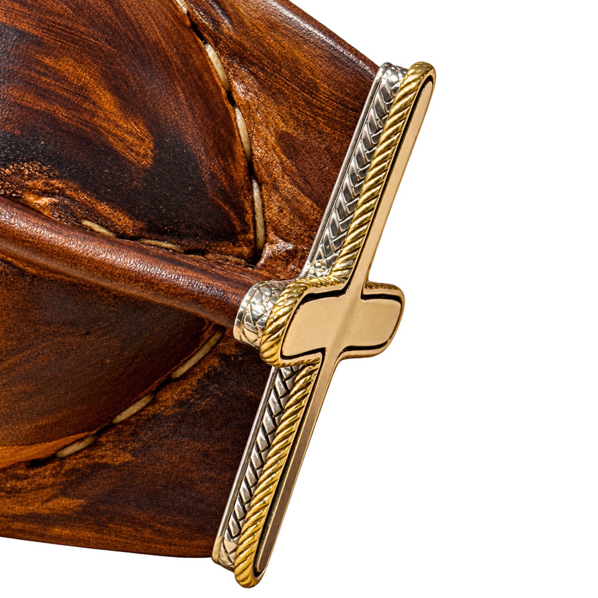 Torpedo Mate with Bronze Decoration with Deluxe Alpaca Legs - Aged Brown