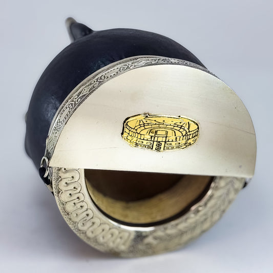 Imperial Mate Gourd with Matepa RIVER PLATE MONUMENTAL  - Argentinian Mate Cup for Yerba Mate