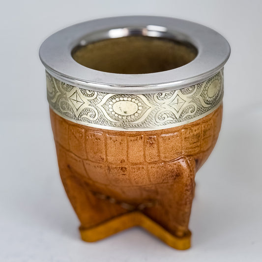 Imperial Mate Gourd with Croco Leather - Argentinian Mate Cup for Yerba Mate