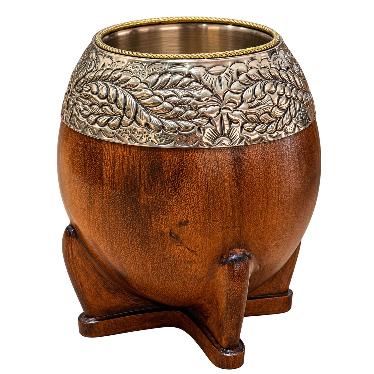 Torpedo Mate with Chiseled Joyero Orfebre Virola - Messi Gourd - Aged Brown
