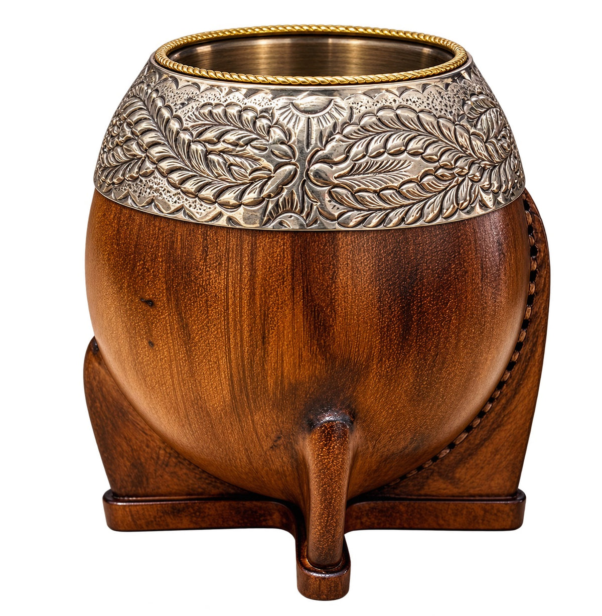 Torpedo Mate with Chiseled Joyero Orfebre Virola - Messi Gourd - Aged Brown