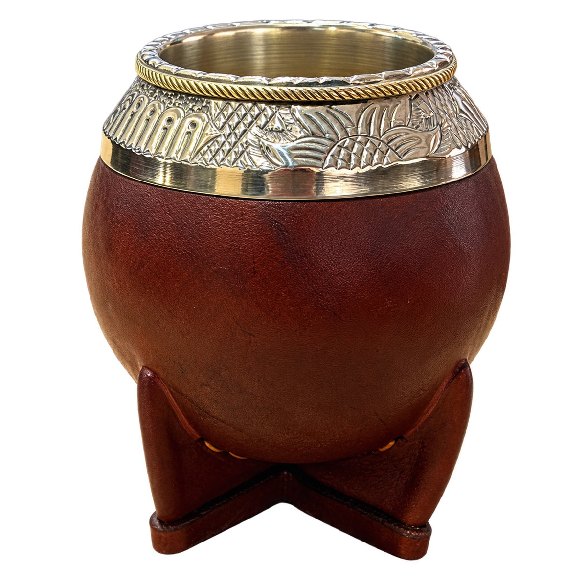 Torpedo Mate with Chiseled Virola and Bronze Deco - Burgundy