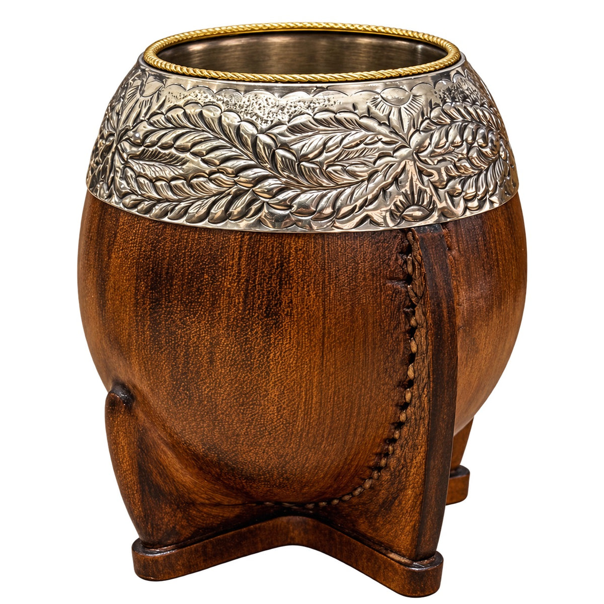 Torpedo Mate with Chiseled Joyero Orfebre Virola - Messi Gourd - Aged Brown