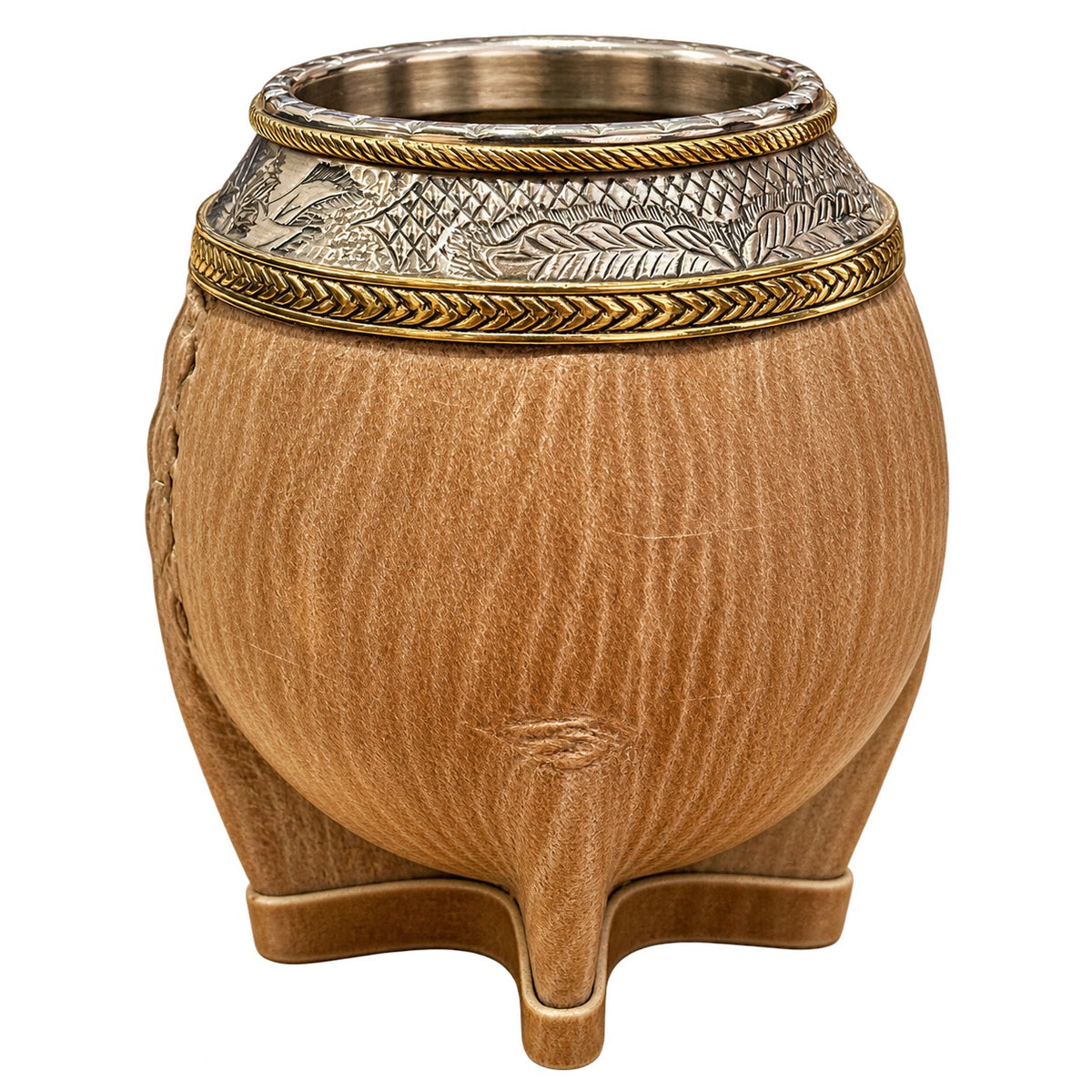 Torpedo Mate with Bronze Decoration - Raw Leather