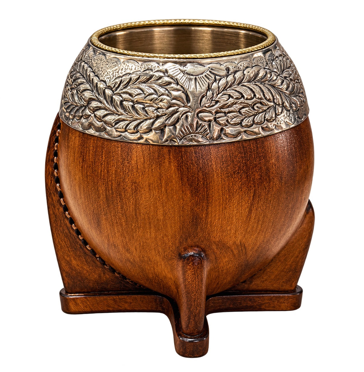 Torpedo Mate with Chiseled Joyero Orfebre Virola - Messi Gourd - Aged Brown