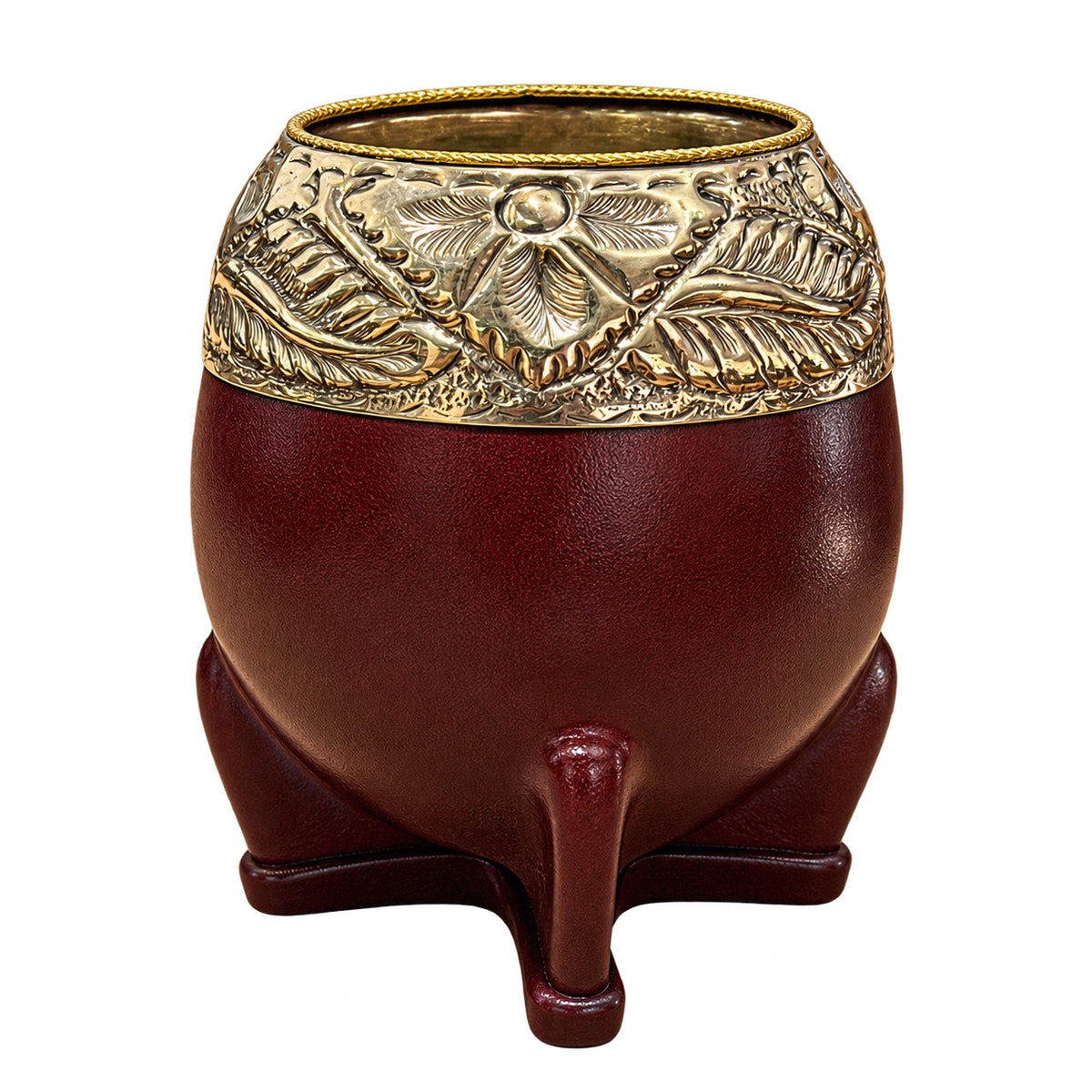 Torpedo Mate with Chiseled Joyero Orfebre Virola - Messi Gourd - Burgundy