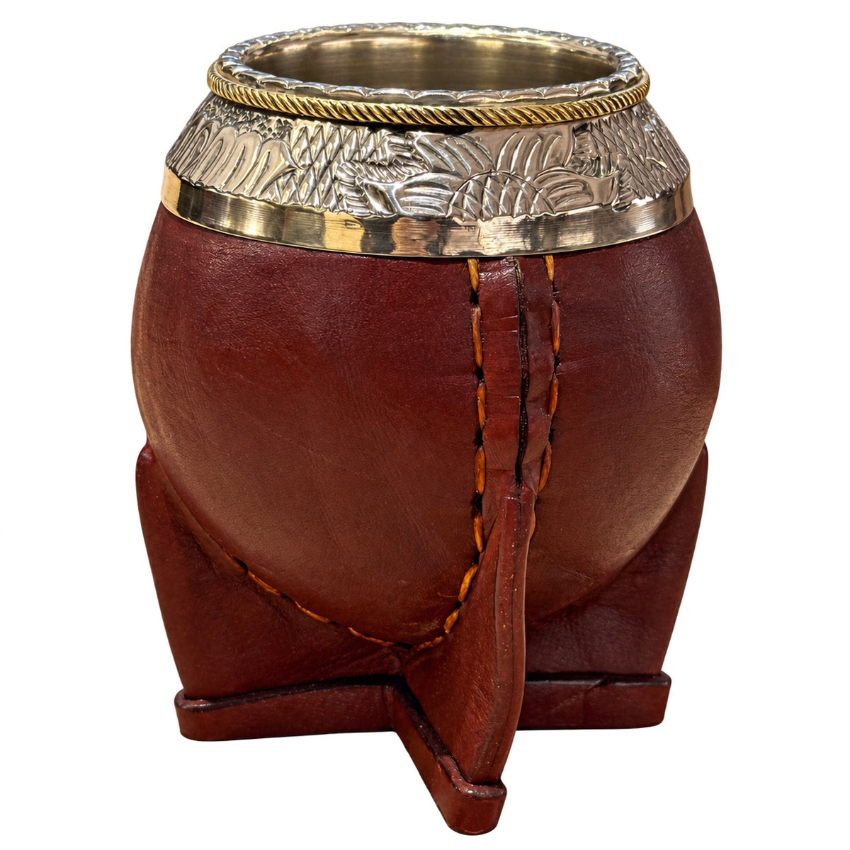 Torpedo Mate with Chiseled Virola and Bronze Deco - Burgundy