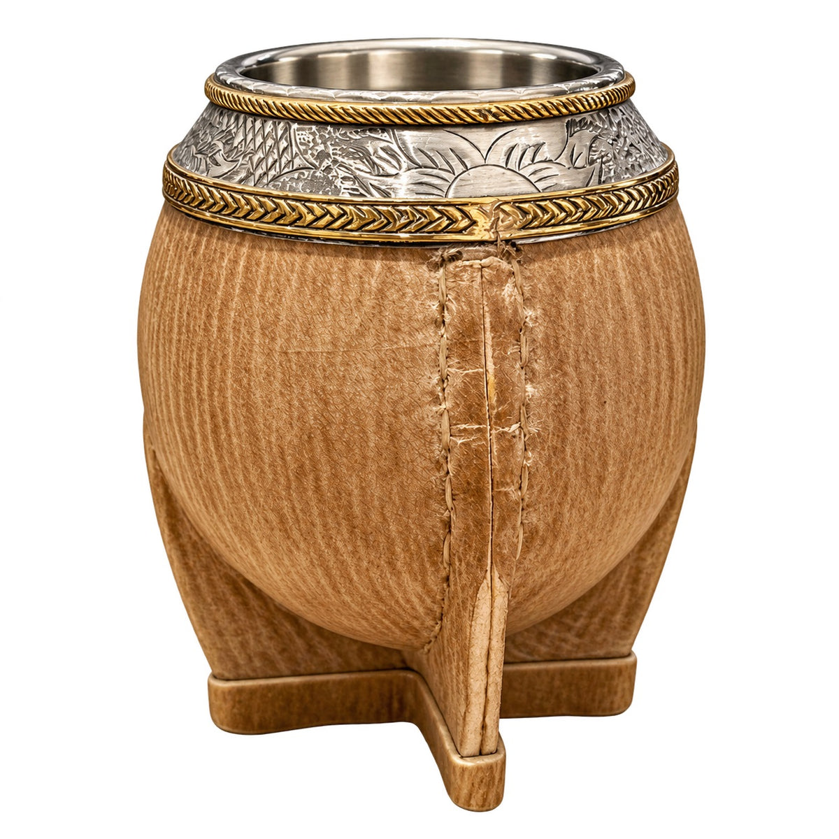 Torpedo Mate with Bronze Decoration - Raw Leather