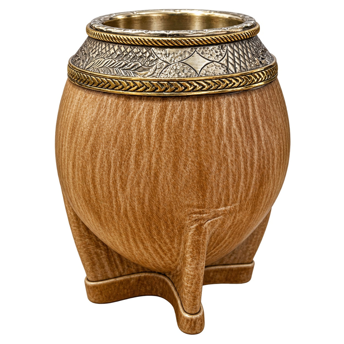 Torpedo Mate with Bronze Decoration - Raw Leather