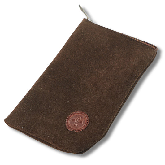 Brown handmade leather yerbero with zip system 