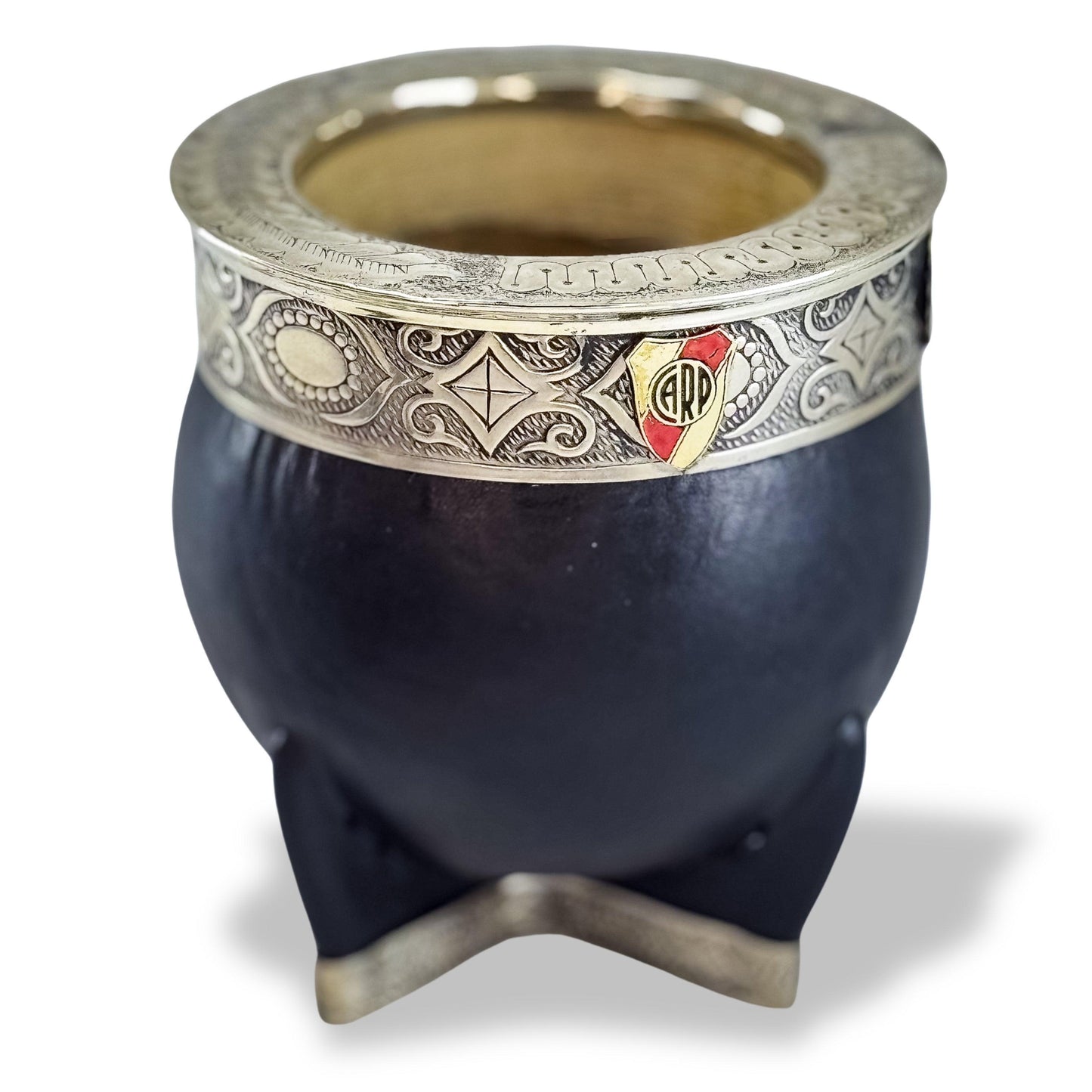 Imperial Mate Gourd with Matepa RIVER PLATE MONUMENTAL  - Argentinian Mate Cup for Yerba Mate